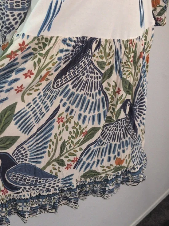 ✨ A Brasileira Blue Macaw Mini Dress From Brazil Size M - Picture 4 of 8